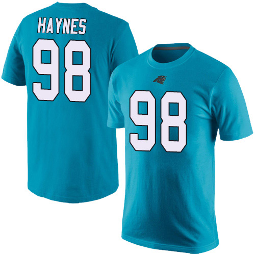 Carolina Panthers Men Blue Marquis Haynes Rush Pride Name and Number NFL Football #98 T Shirt->carolina panthers->NFL Jersey